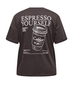 T-shirt donkerbruin gebreid