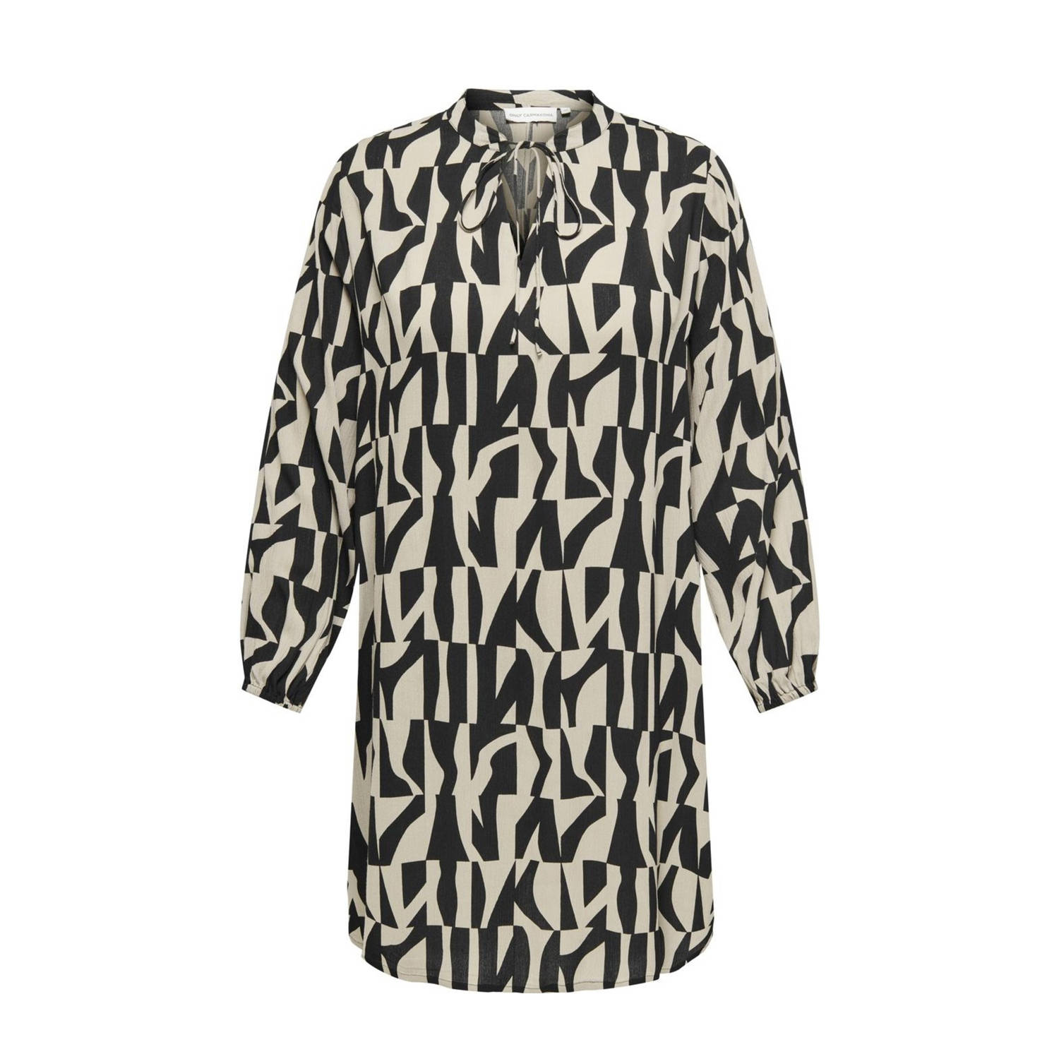 Only Carmakoma Grafische Driehoek Zwarte Jurk Black Dames