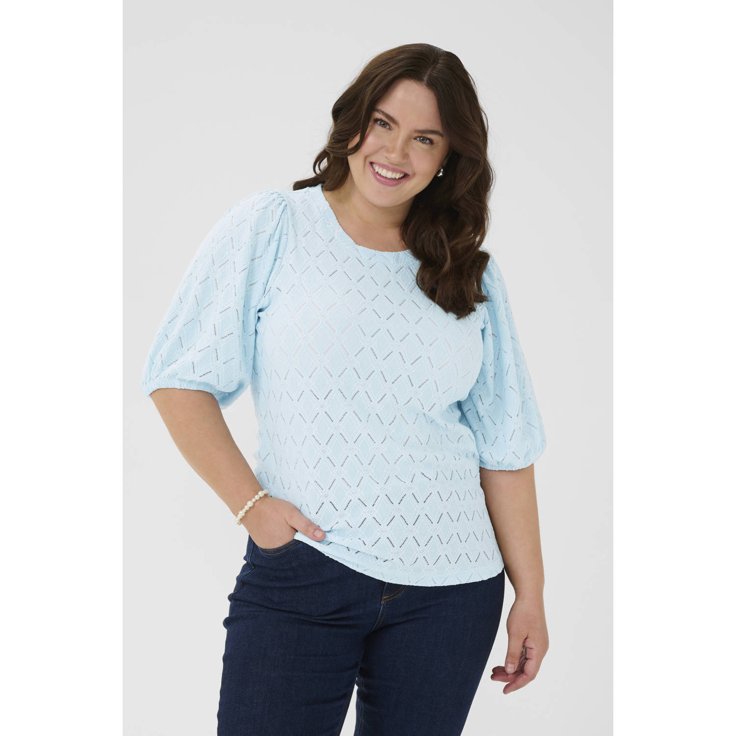 Kaffe Curve top lichtblauw