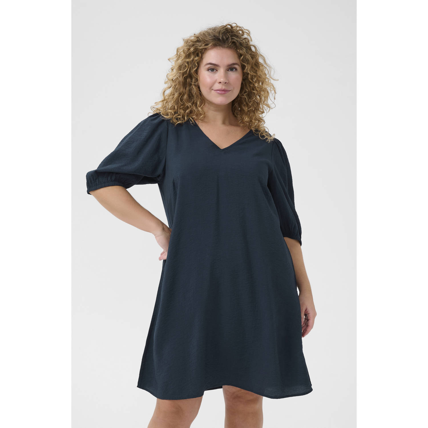 Kaffe Curve korte jurk donkerblauw