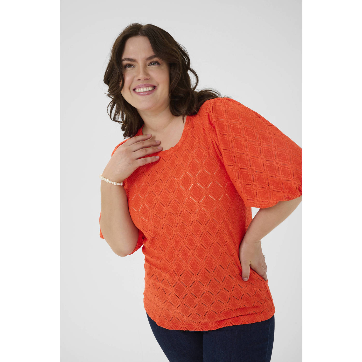 Kaffe Curve top oranje