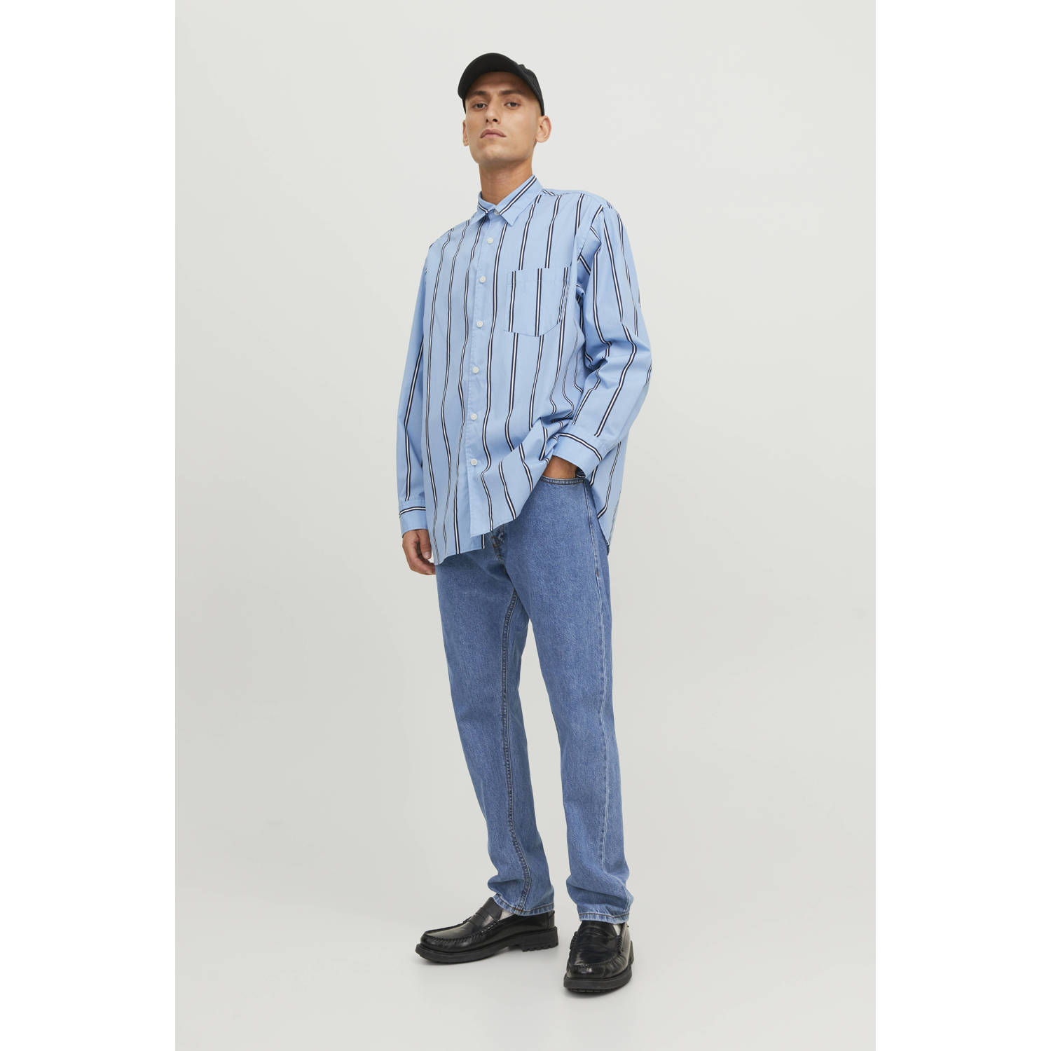JACK & JONES JEANS INTELLIGENCE JJICHRIS JJORIGINAL relaxed loose fit jeans blue denim