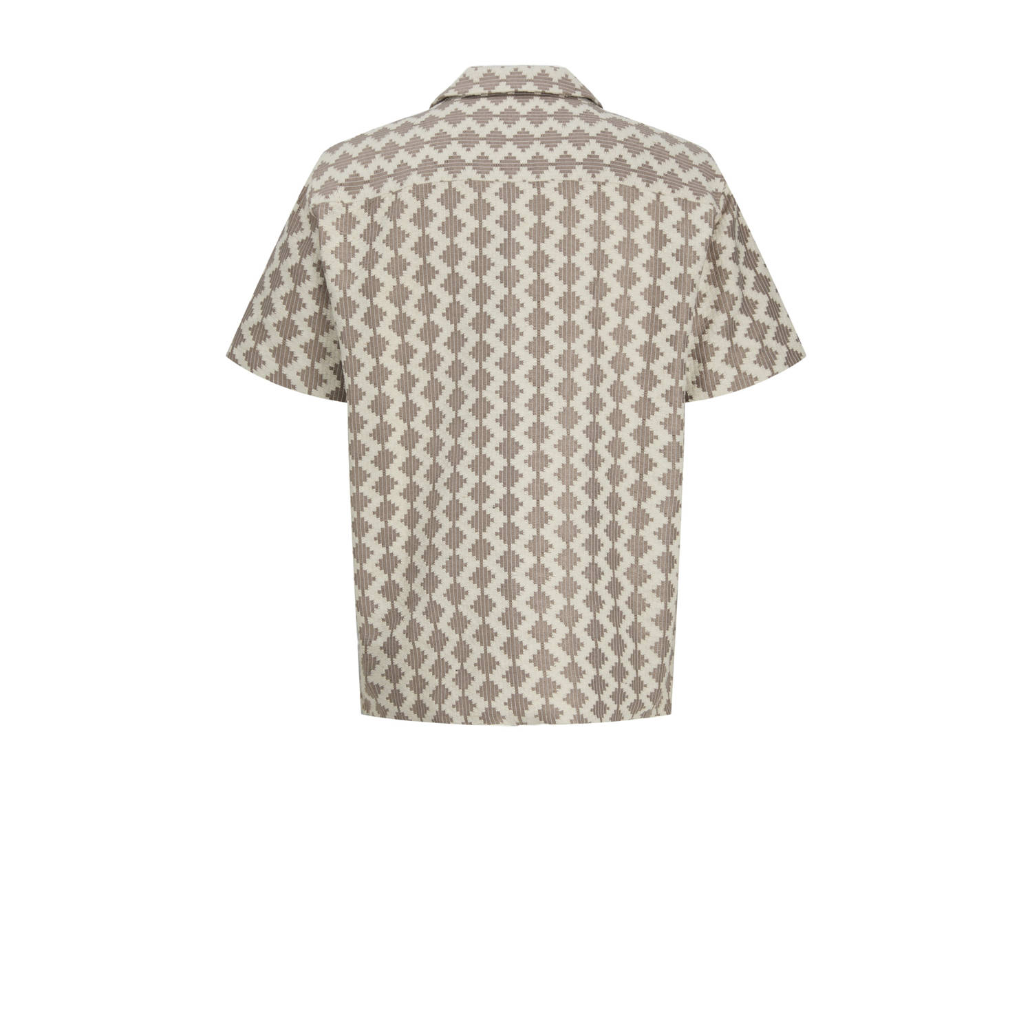 JACK & JONES ORIGINALS casual overhemd met ingebreid patroon bruin