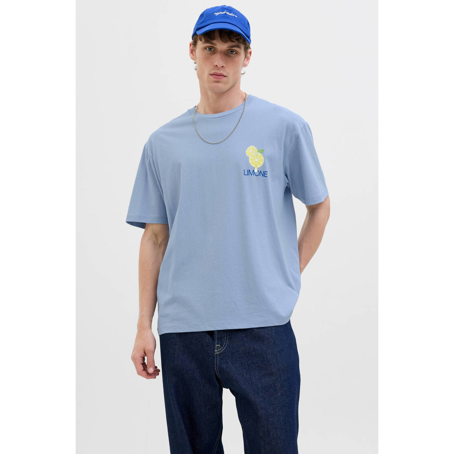 JACK & JONES ORIGINALS T-shirt lichtblauw