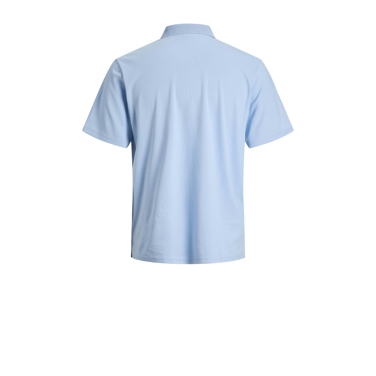 JACK & JONES PREMIUM regular polo gebreid lichtblauw