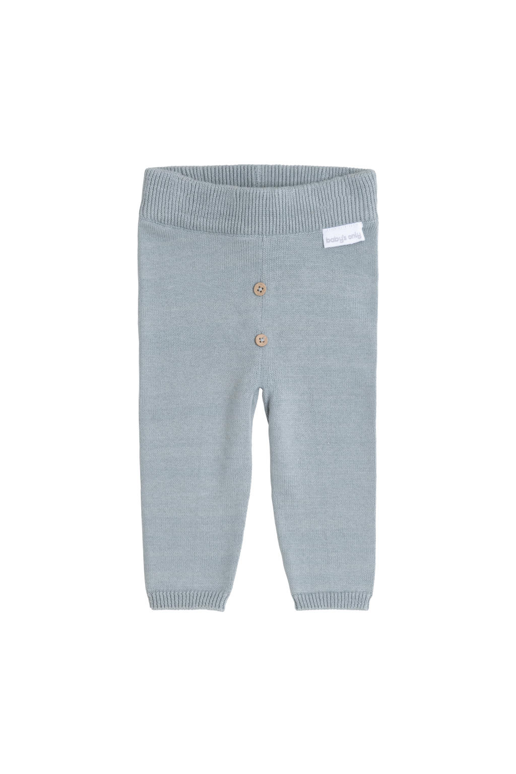 Blauwe Baby's Only regular babybroek van katoen met elastische tailleband en effen