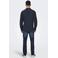 ONLY & SONS linnen casual overhemd donkerblauw