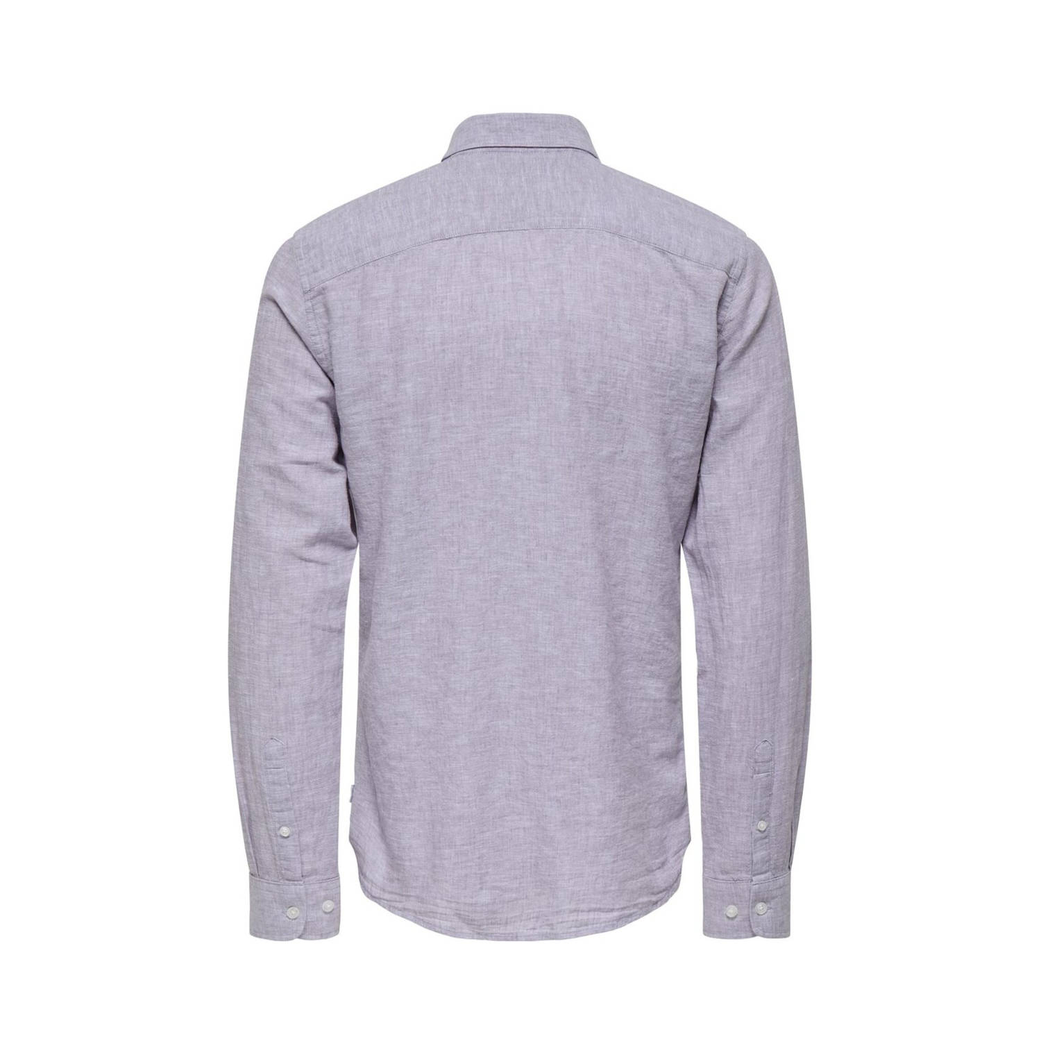 ONLY & SONS linnen casual overhemd lila