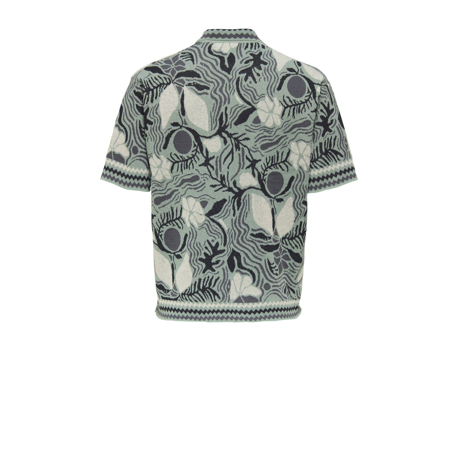 ONLY & SONS regular fit overhemd ONSDUKE met all over print iceberg green