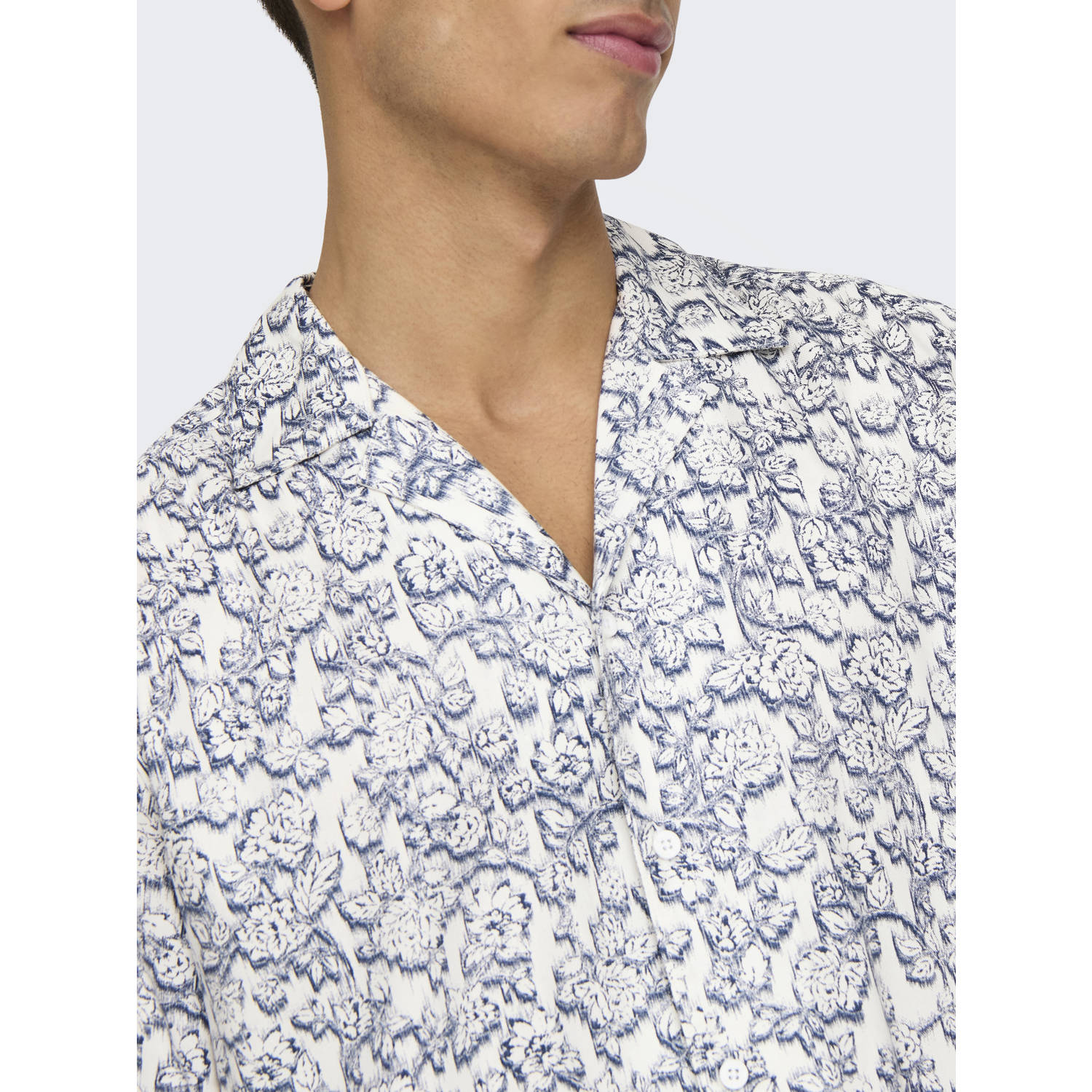 ONLY & SONS casual overhemd blauw