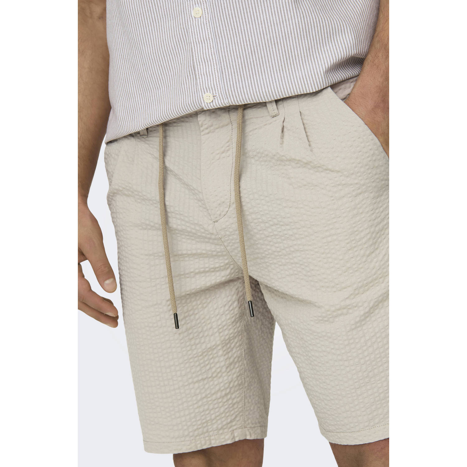 ONLY & SONS regular casual short ecru