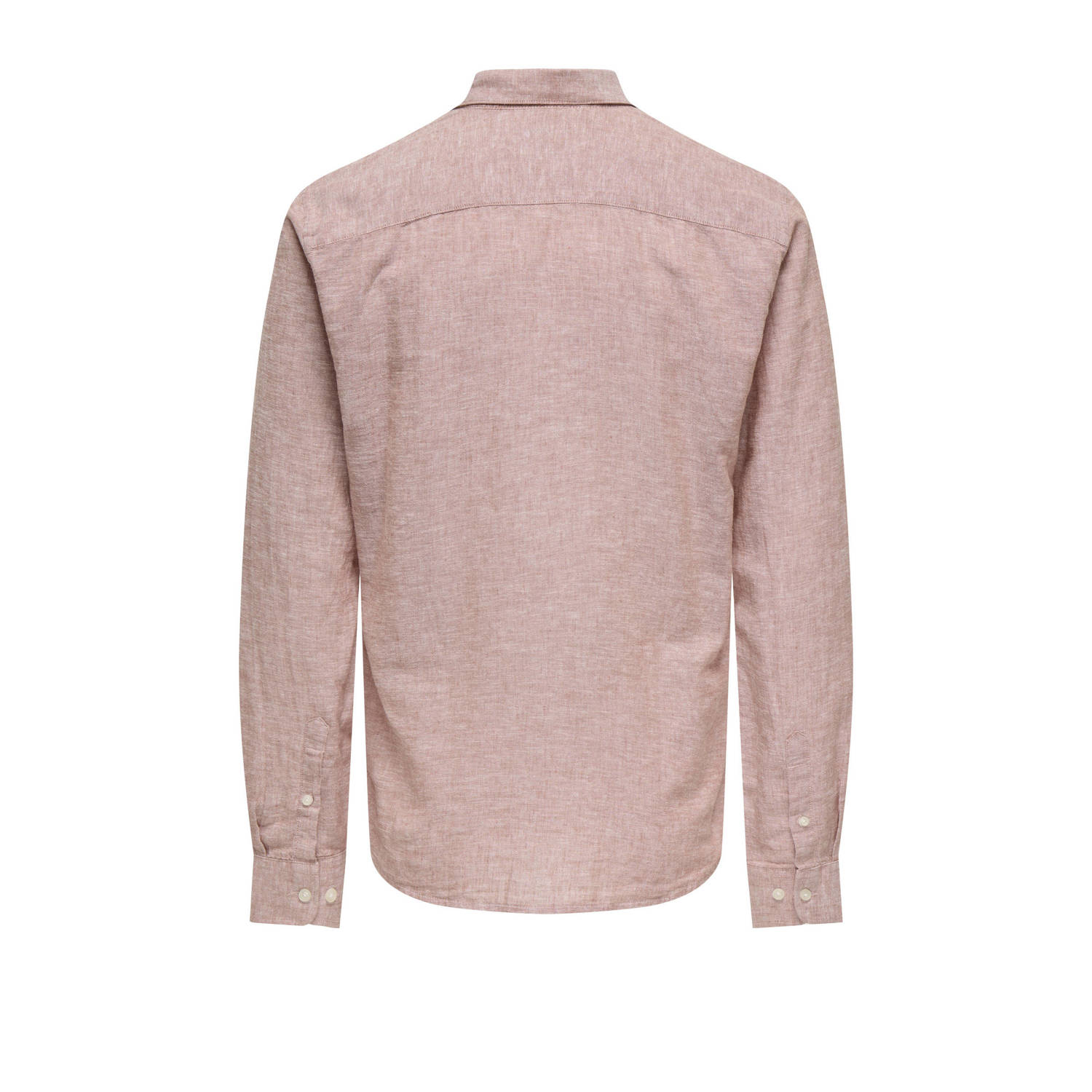 ONLY & SONS linnen casual overhemd oudroze