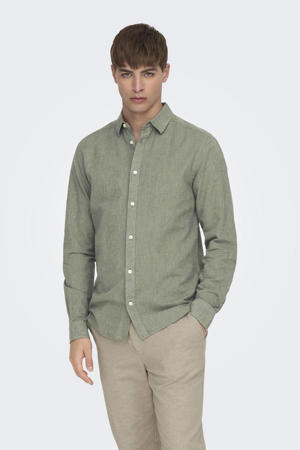 linnen casual overhemd groen