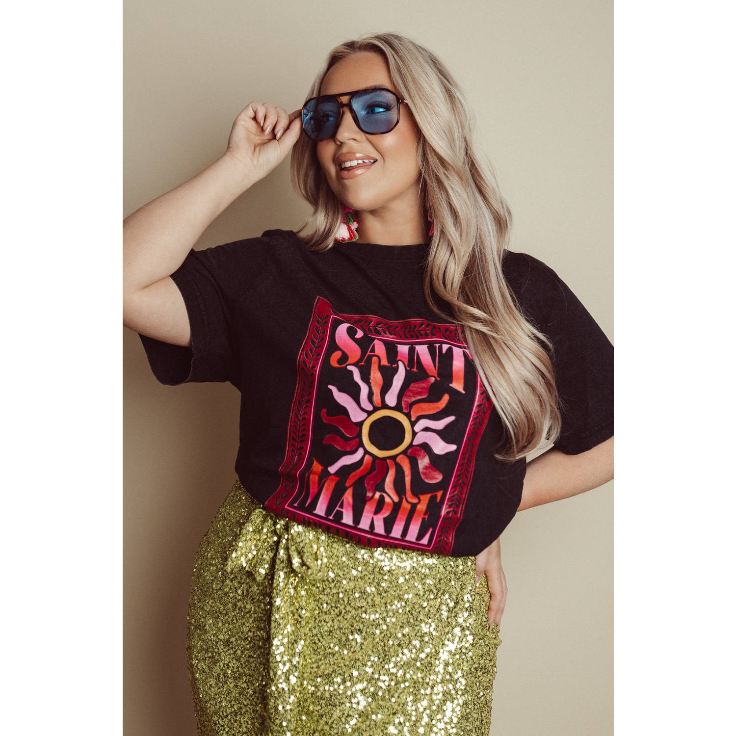 Pinned by K Curve T-shirt antraciet