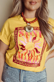 thumbnail: Pinned by K Curve T-shirt geel