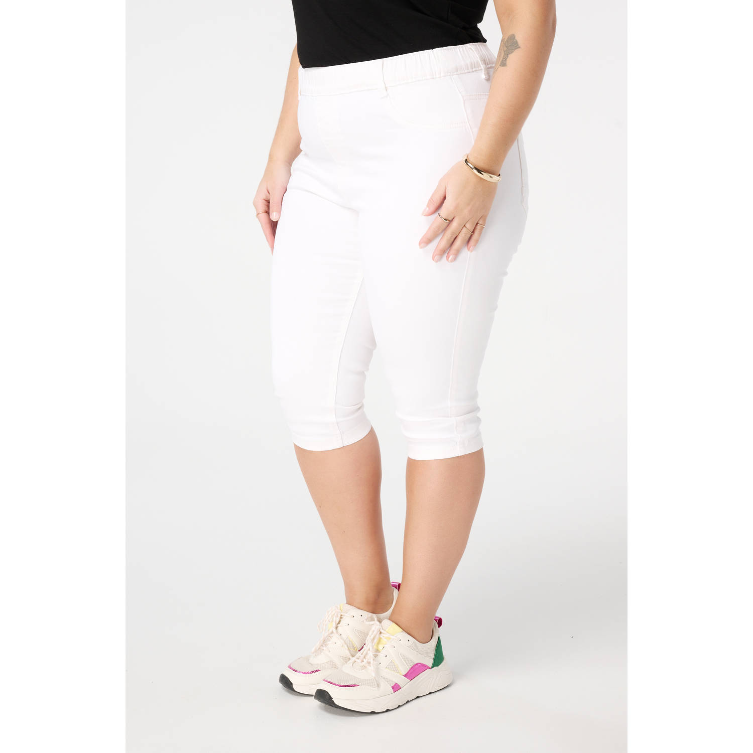 MS Mode slim regular waist broek wit