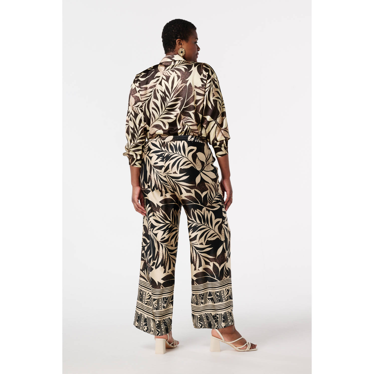 MS Mode straight regular waist broek bruin
