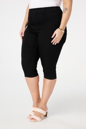 slim regular waist broek zwart