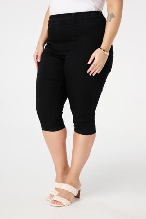 slim regular waist broek zwart
