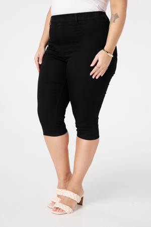 slim regular waist broek zwart