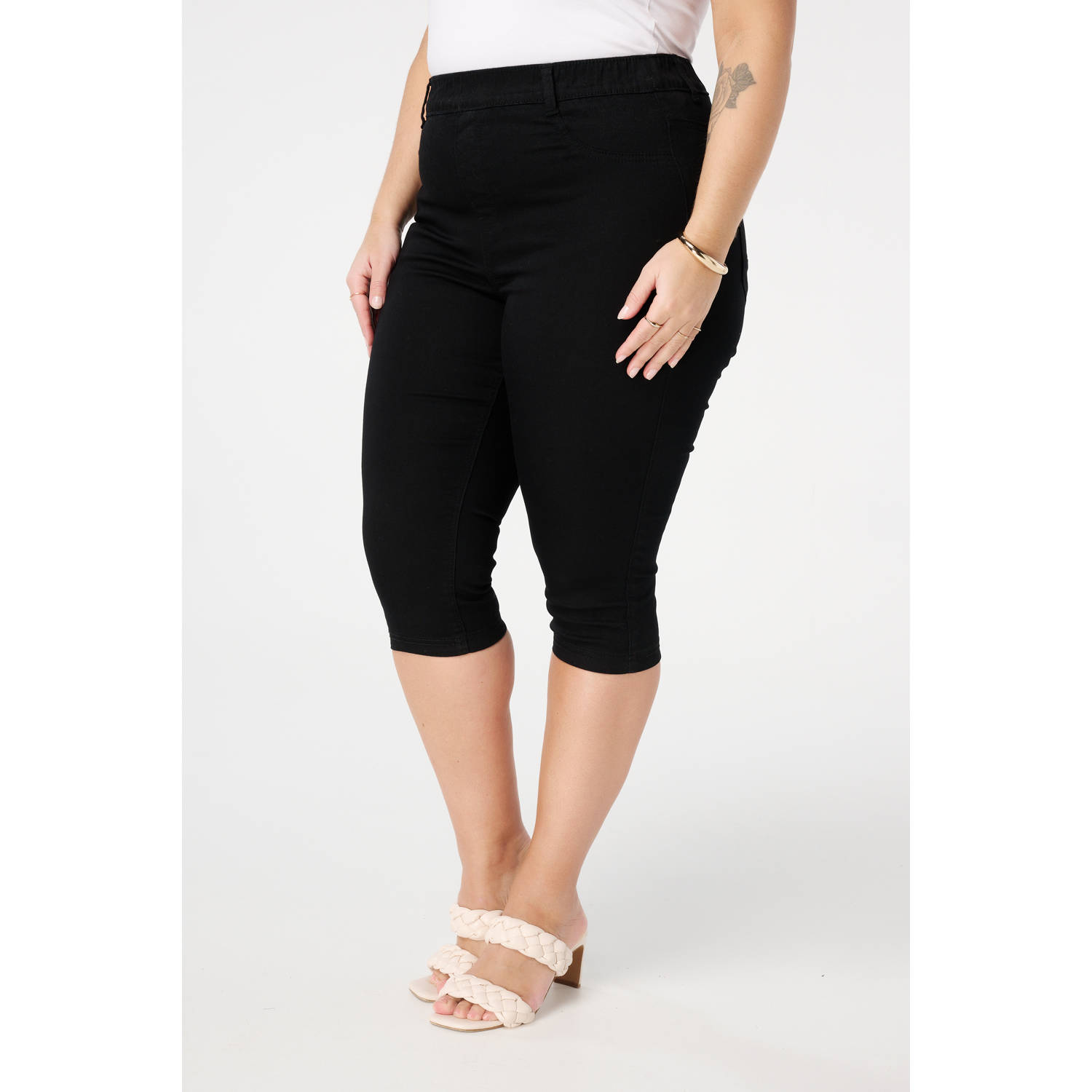 MS Mode slim regular waist broek zwart