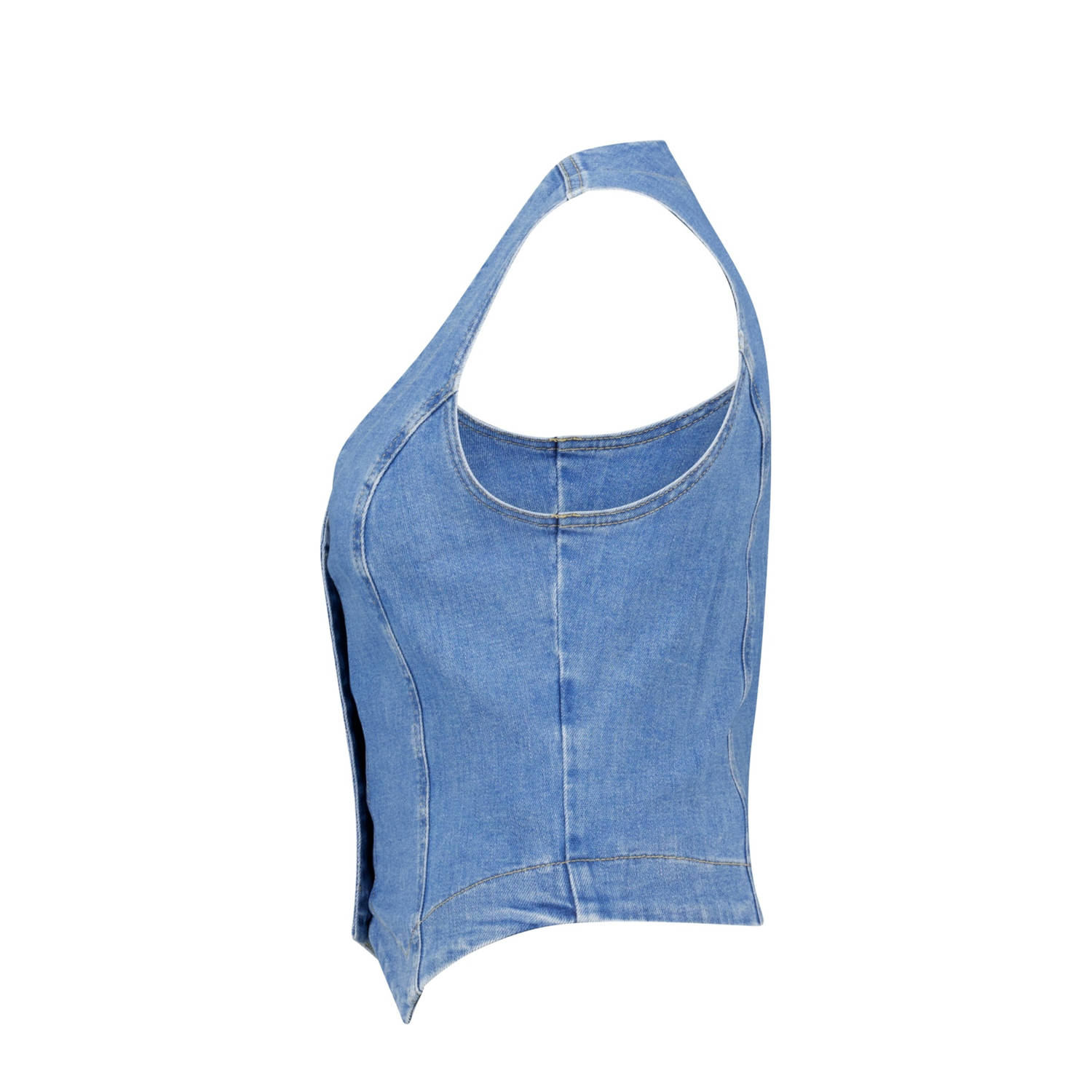MS Mode gilet medium blue denim