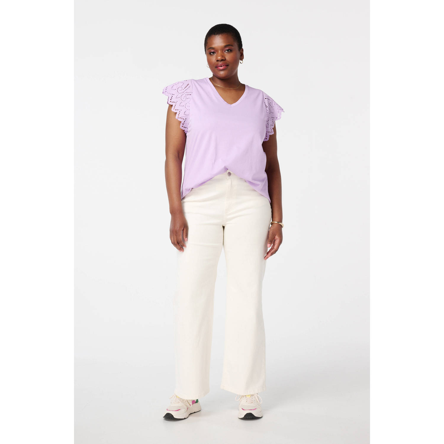 MS Mode top lila broderie