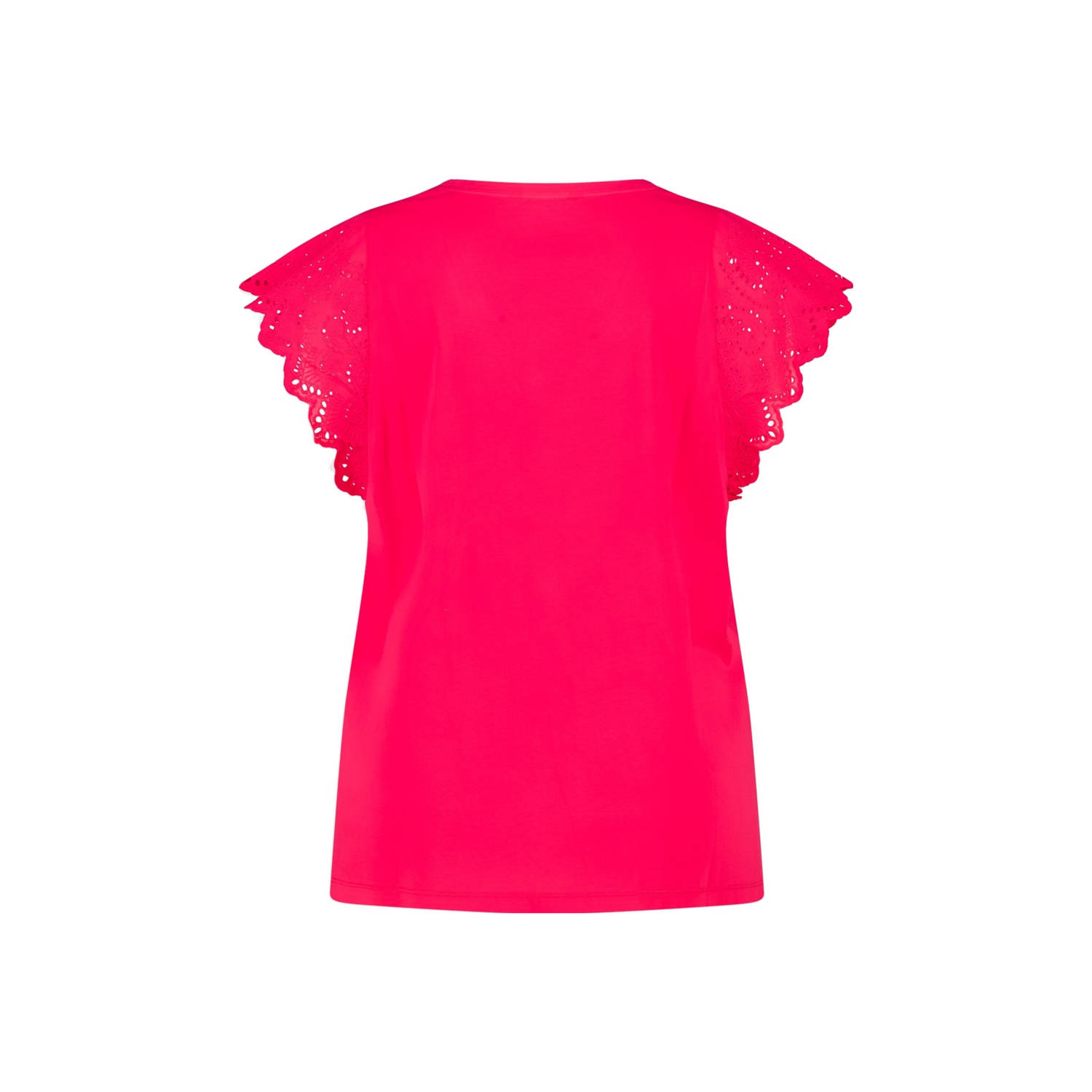 MS Mode top fuchsia broderie