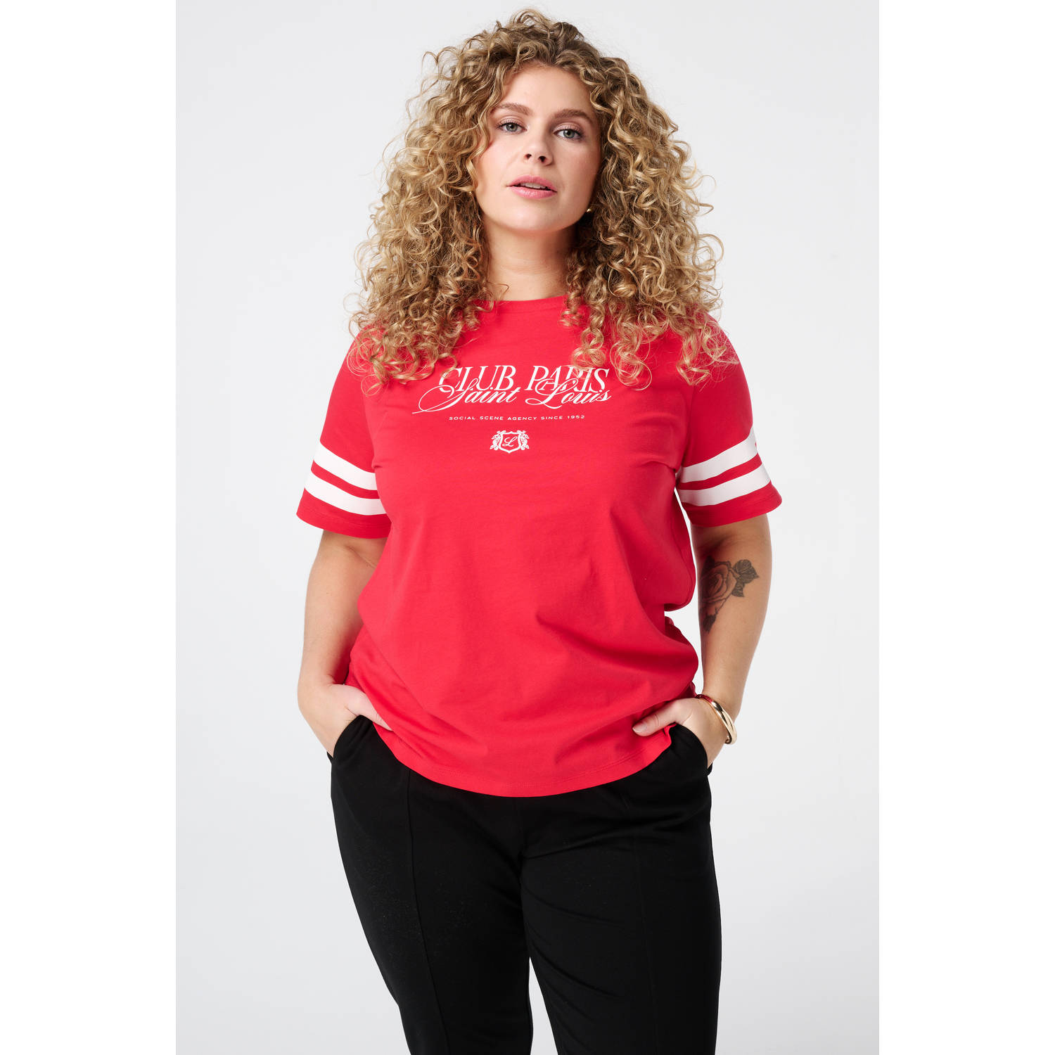 MS Mode T-shirt donkerrood