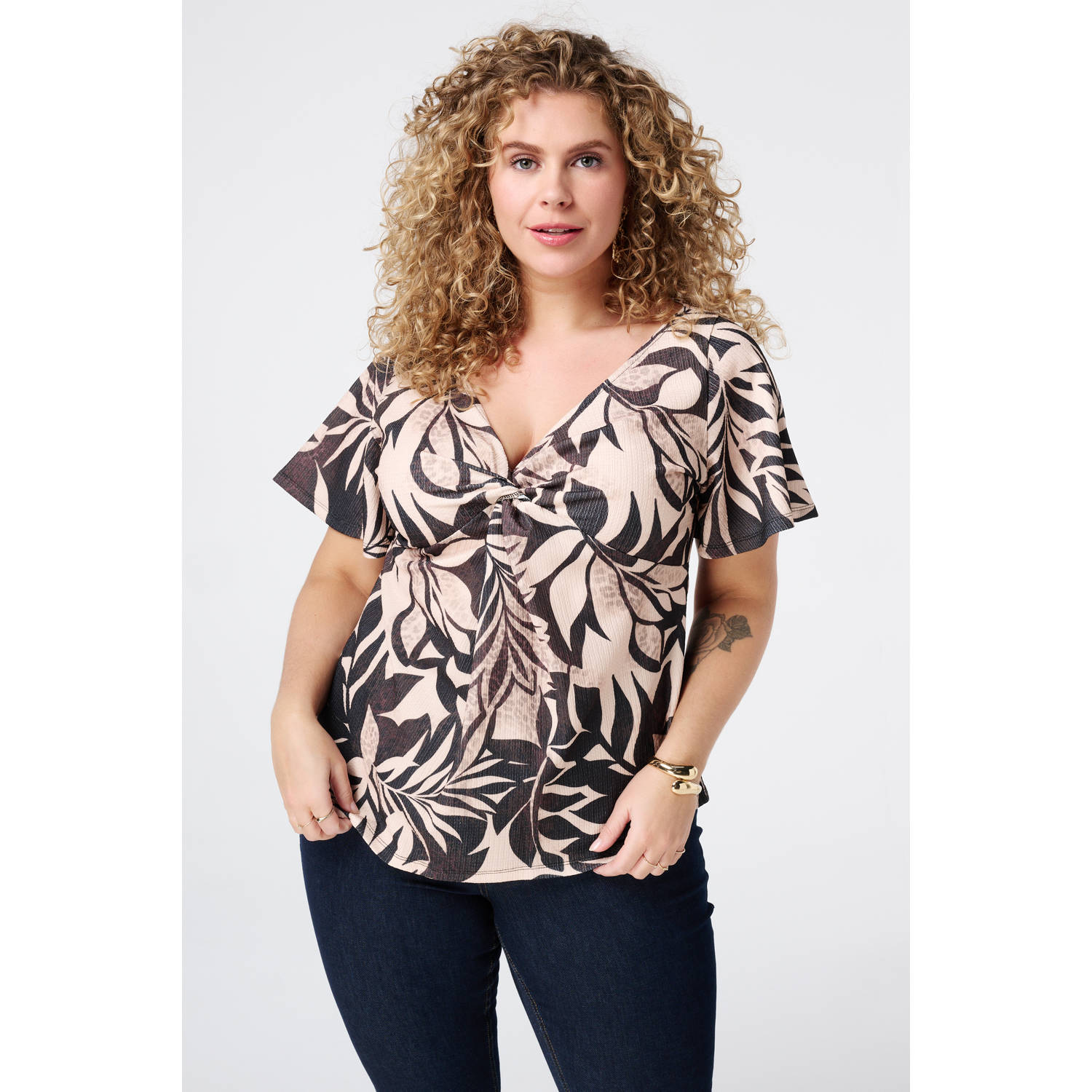 MS Mode top donkerbruin