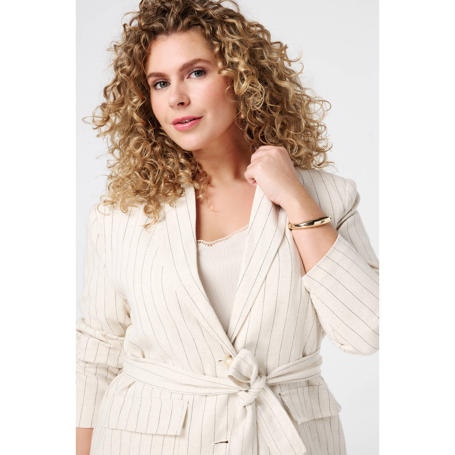 MS Mode regular blazer zand