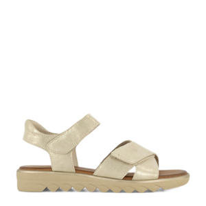 leren sandalen goud