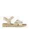 Medicus leren sandalen goud