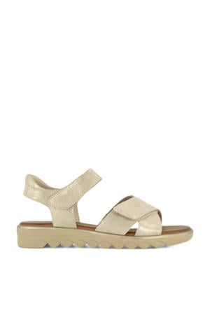 leren sandalen goud