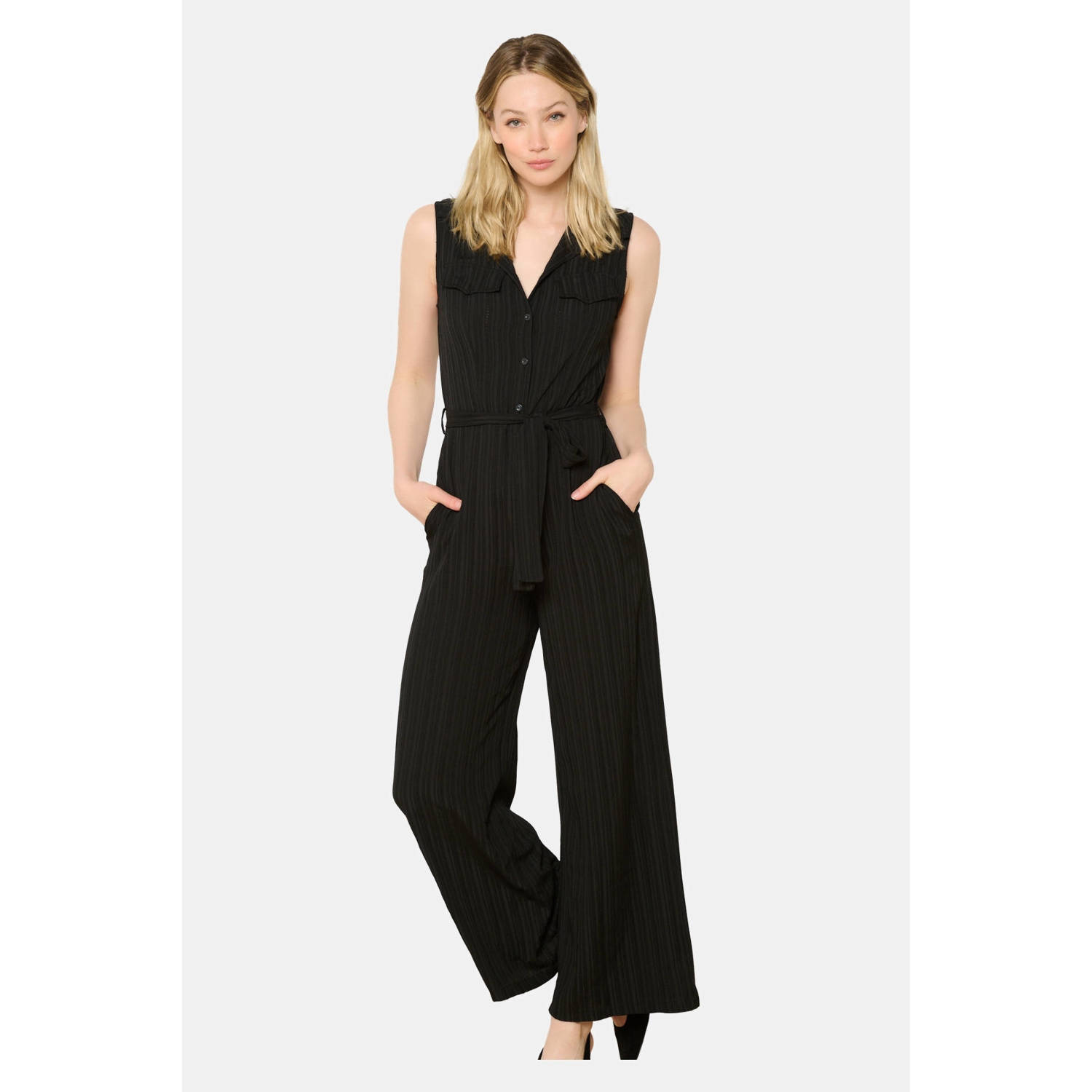 LOLALIZA wide leg jumpsuit zwart