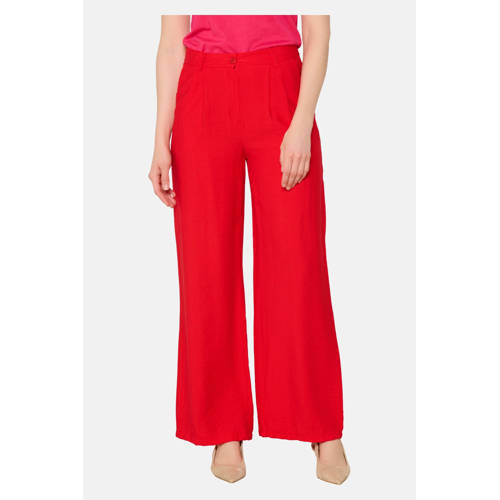 LOLALIZA wide leg regular waist pantalon rood afbeelding