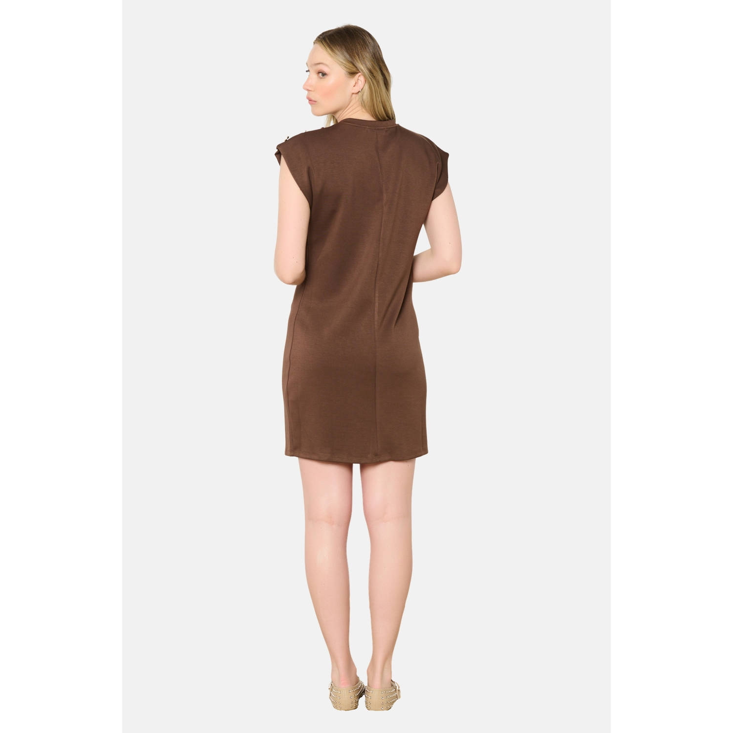 LOLALIZA t-shirtjurk bruin