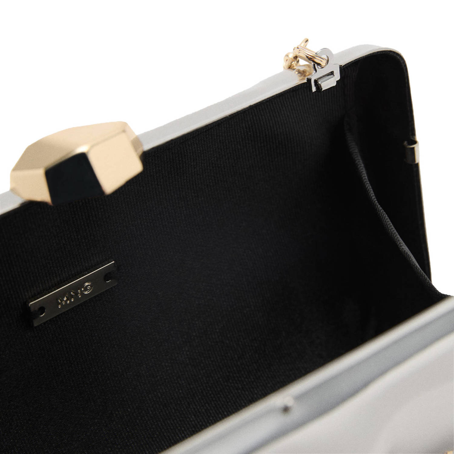 Mango clutch zilverkleurig