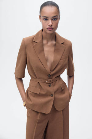 getailleerde blazer donkerbruin