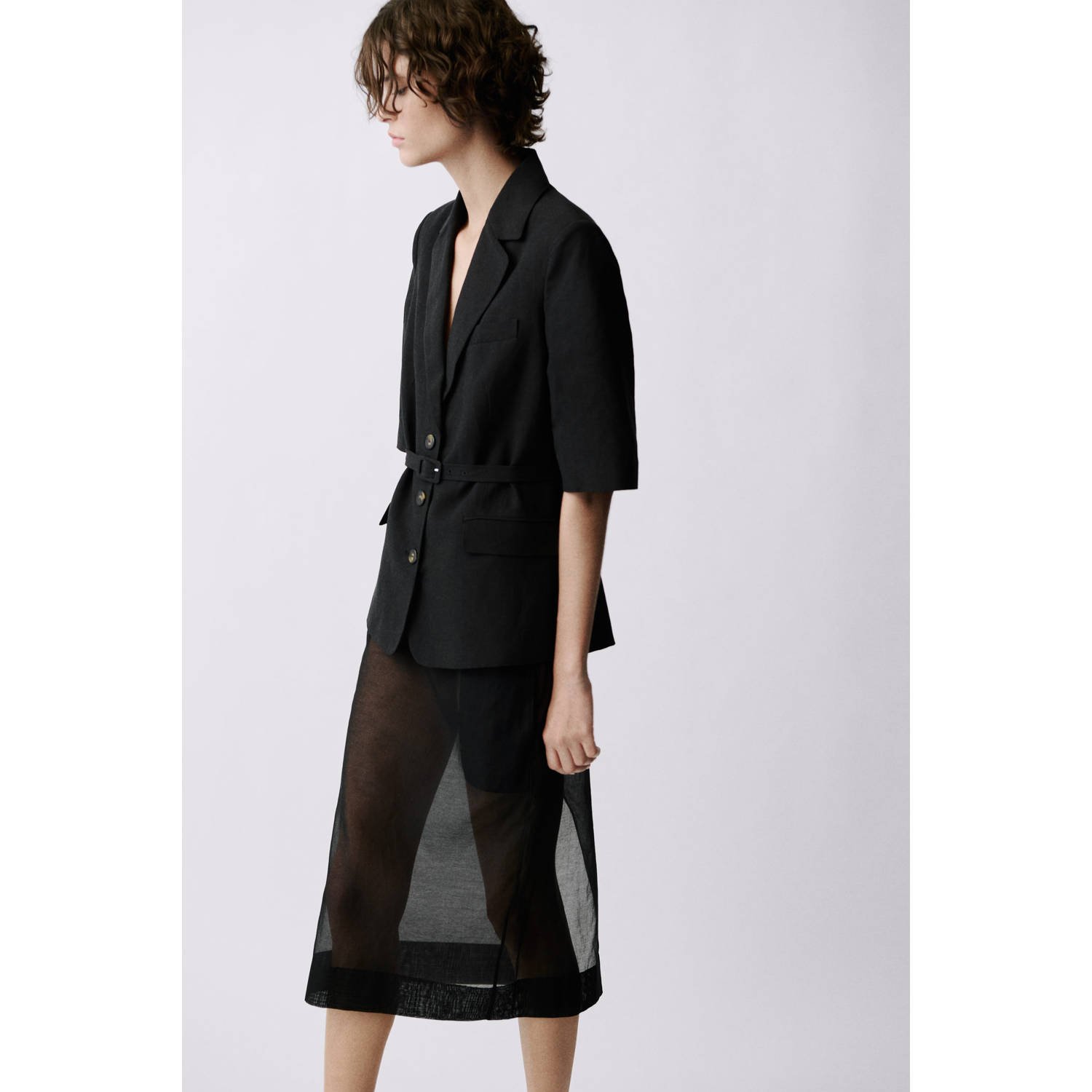 Mango getailleerde blazer zwart