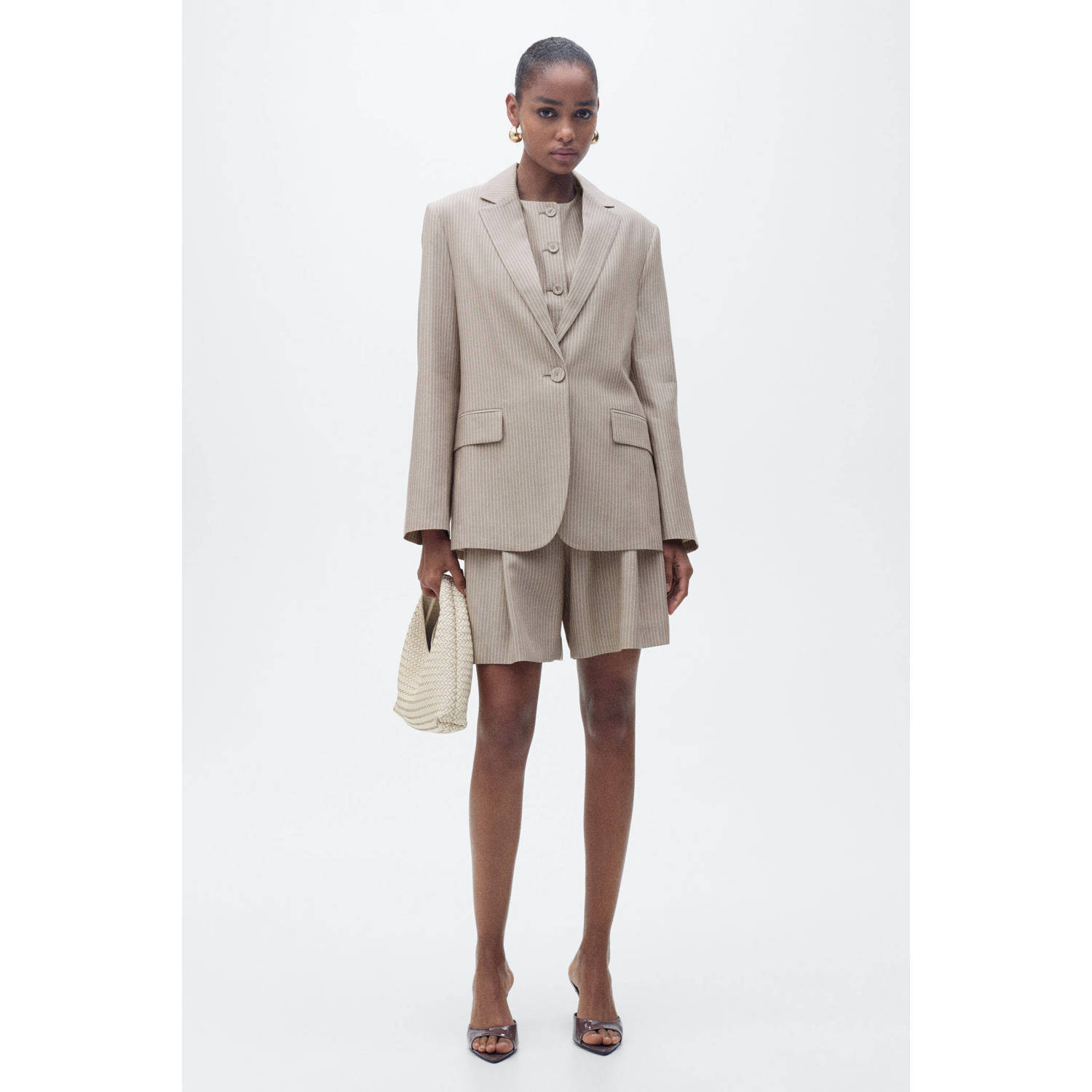 Mango regular blazer beige
