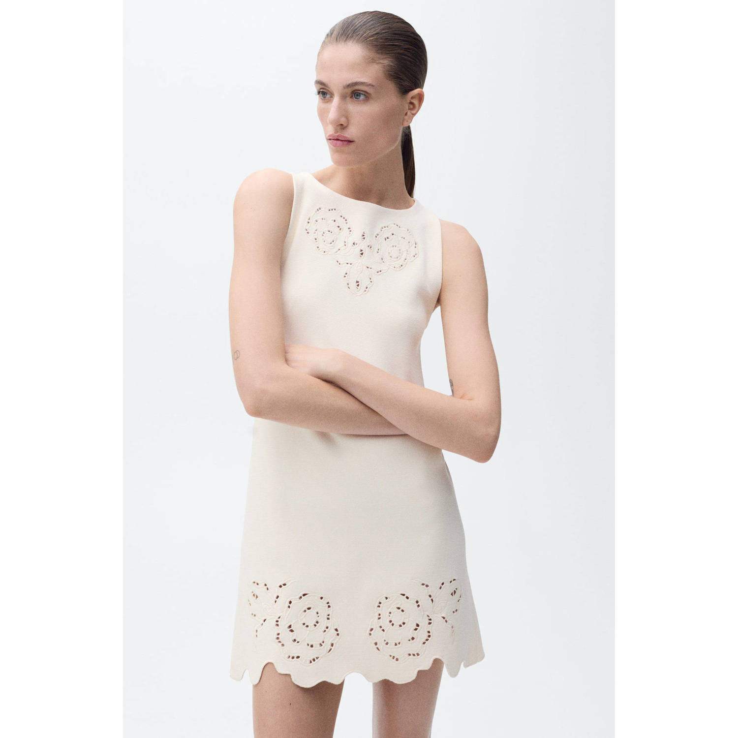 Mango mini jurk ecru