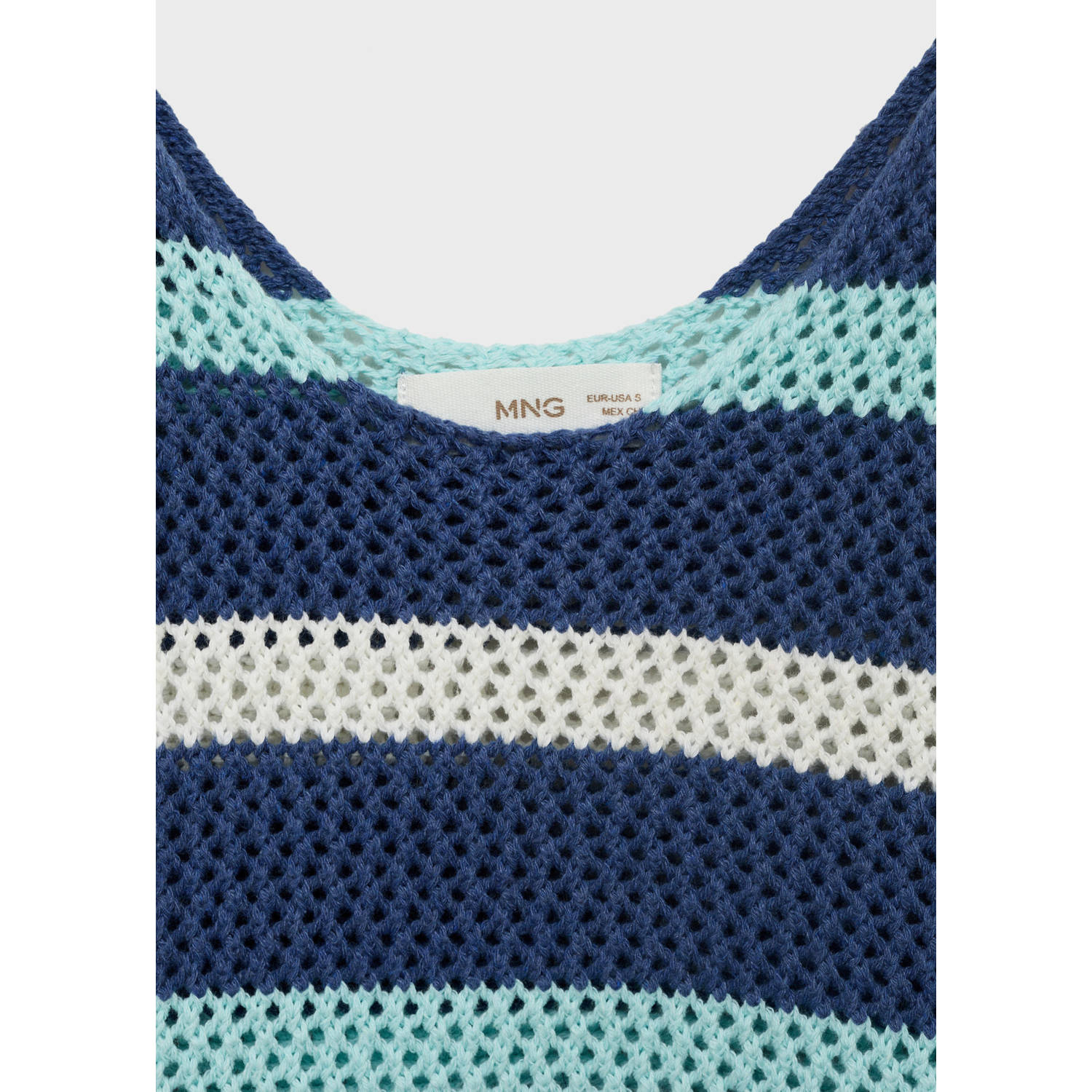 MANGO TEEN korte jurk grof gebreid donkerblauw