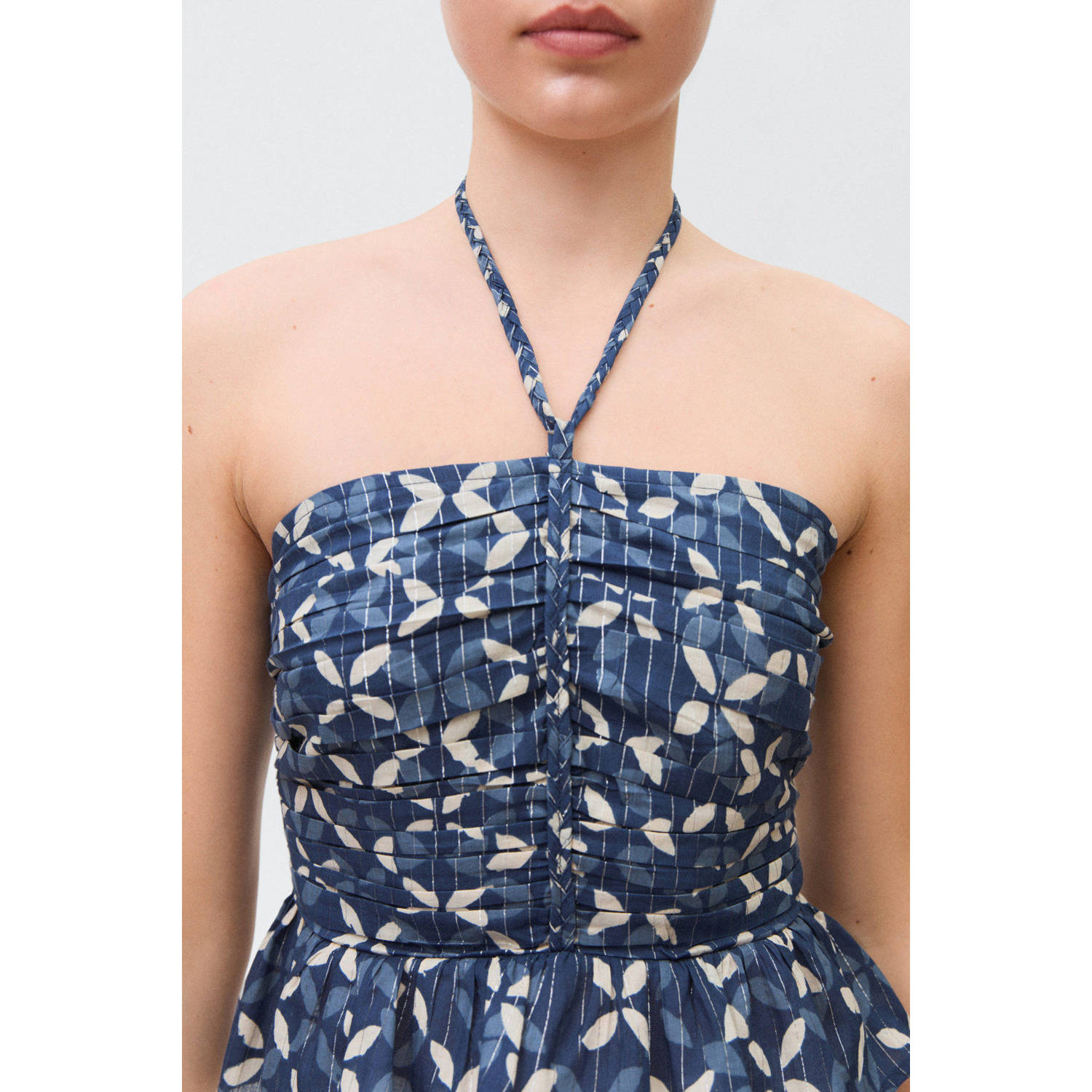 MANGO TEEN cropped top donkerblauw met glitter