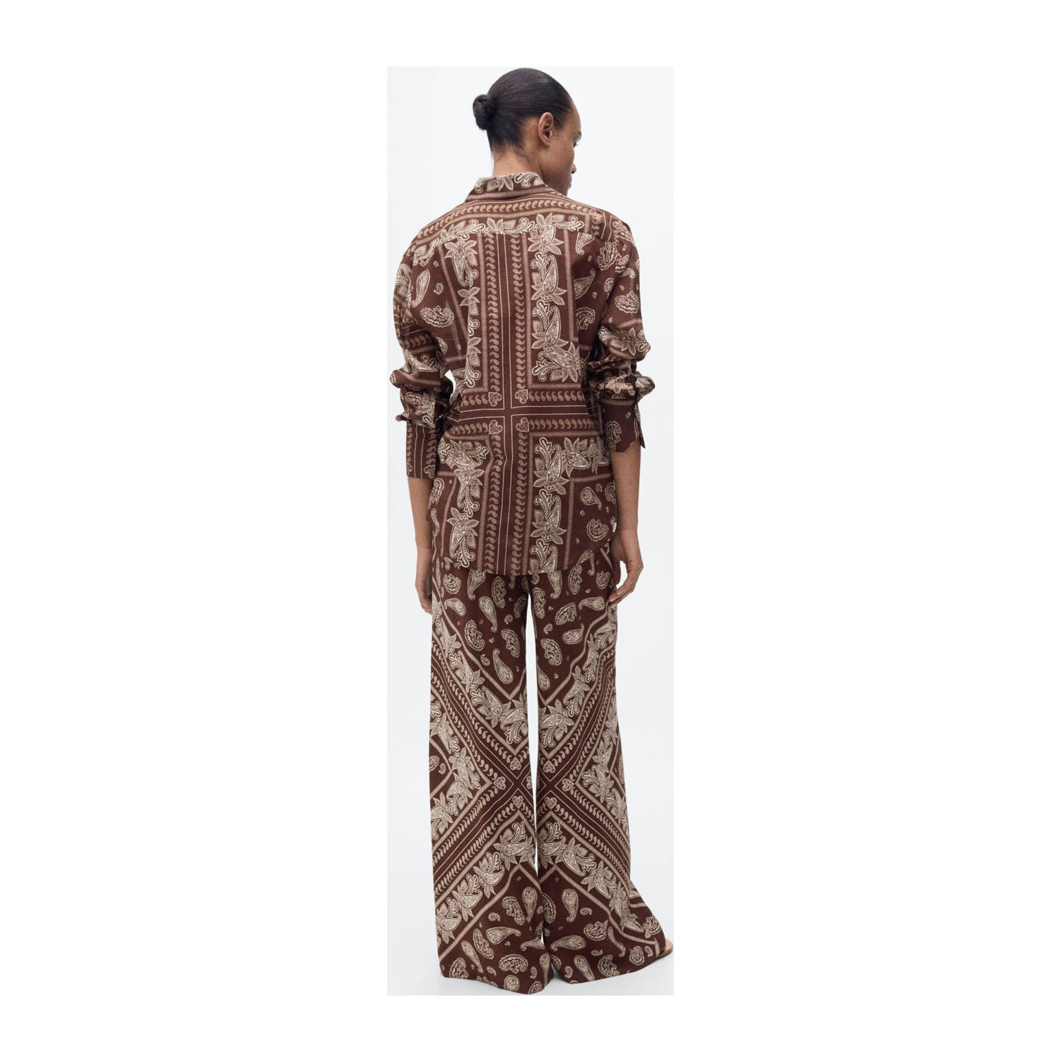Mango blouse bruin