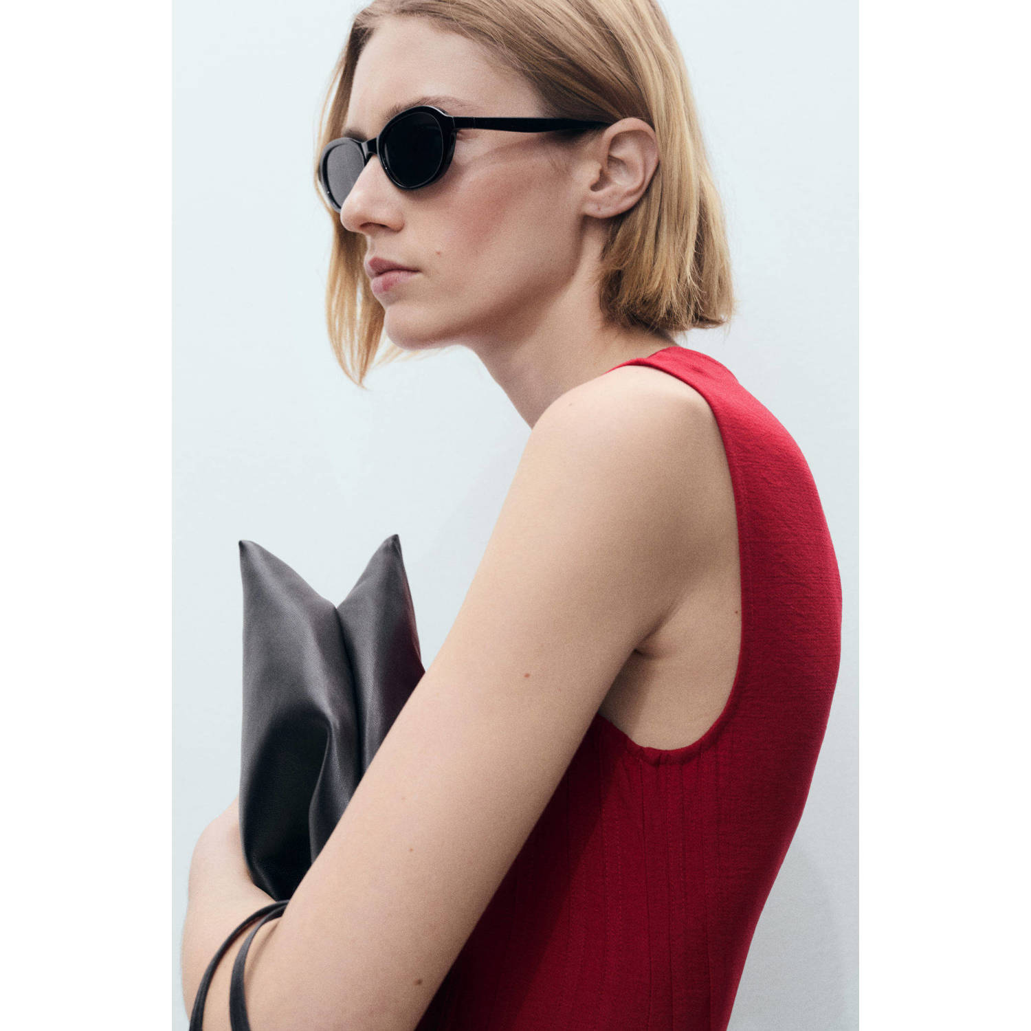 Mango midi jurk rood