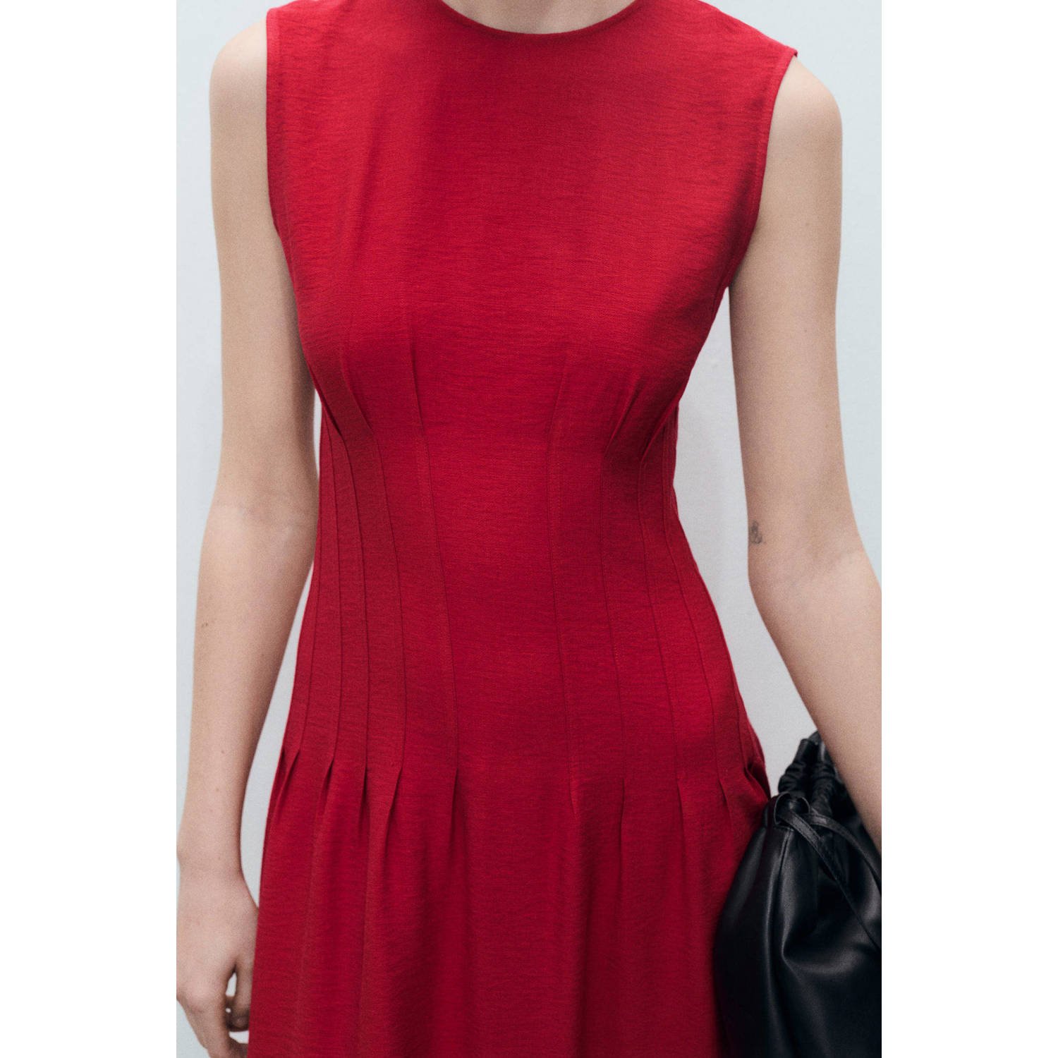 Mango midi jurk rood