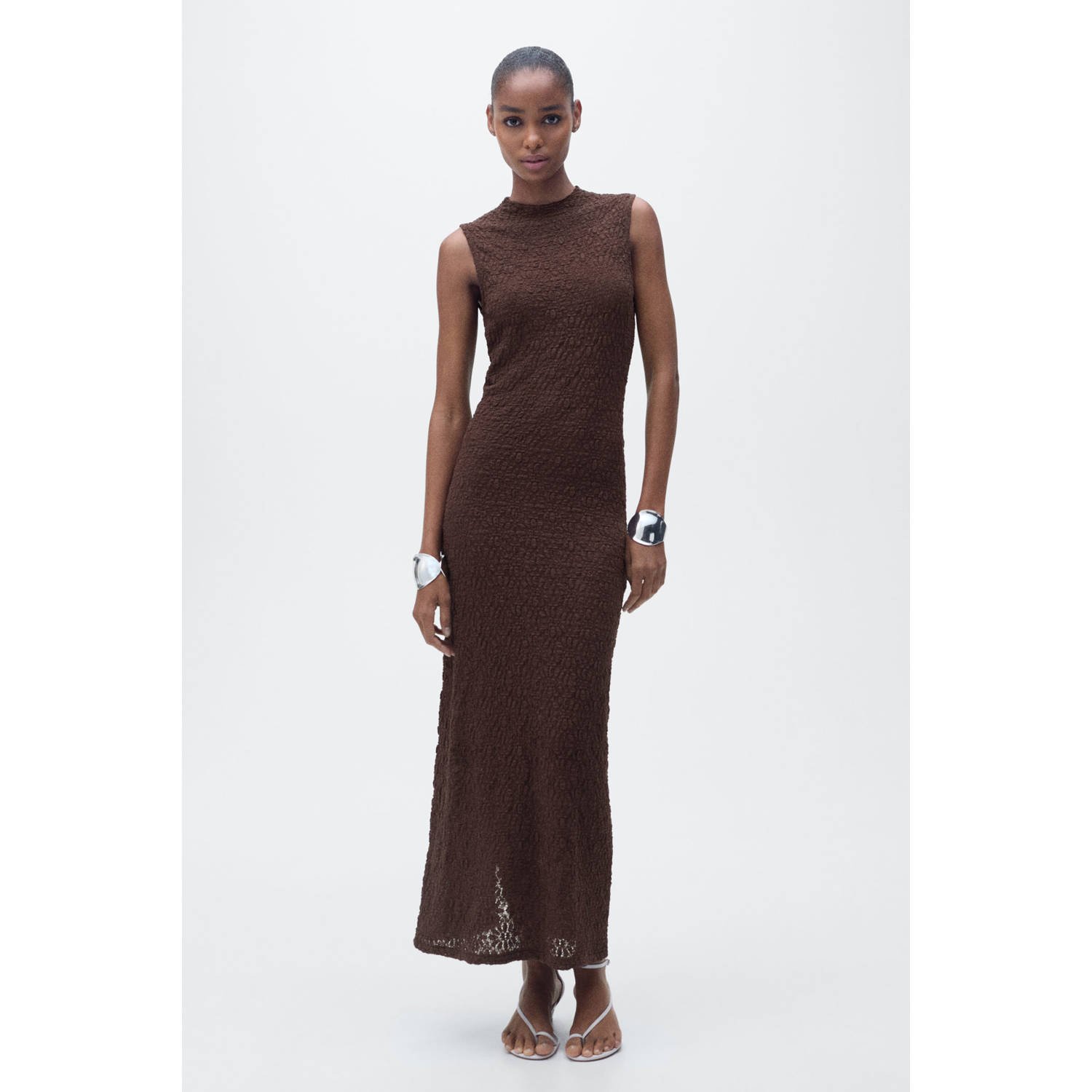 Mango maxi jurk bruin