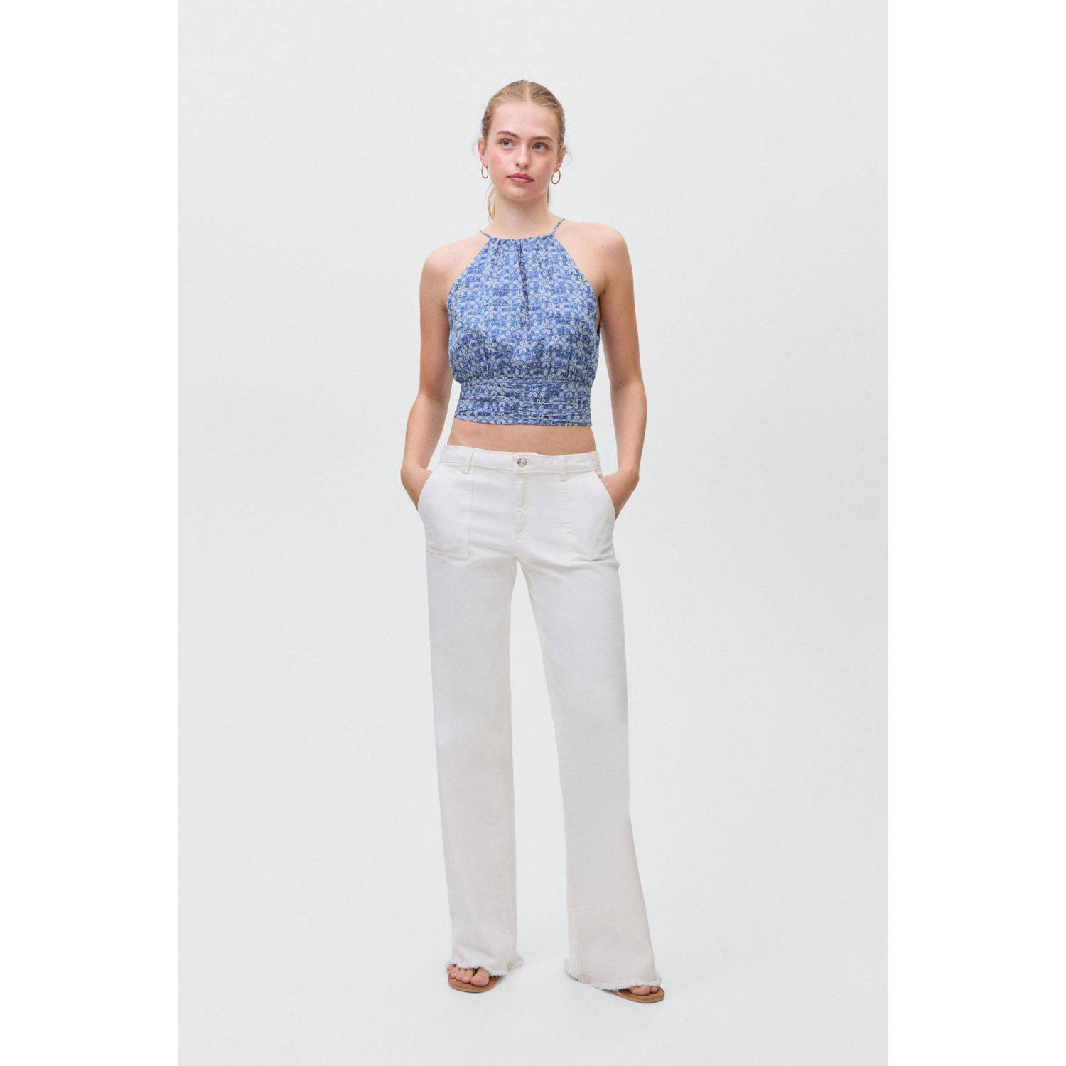 MANGO TEEN haltertop blauw