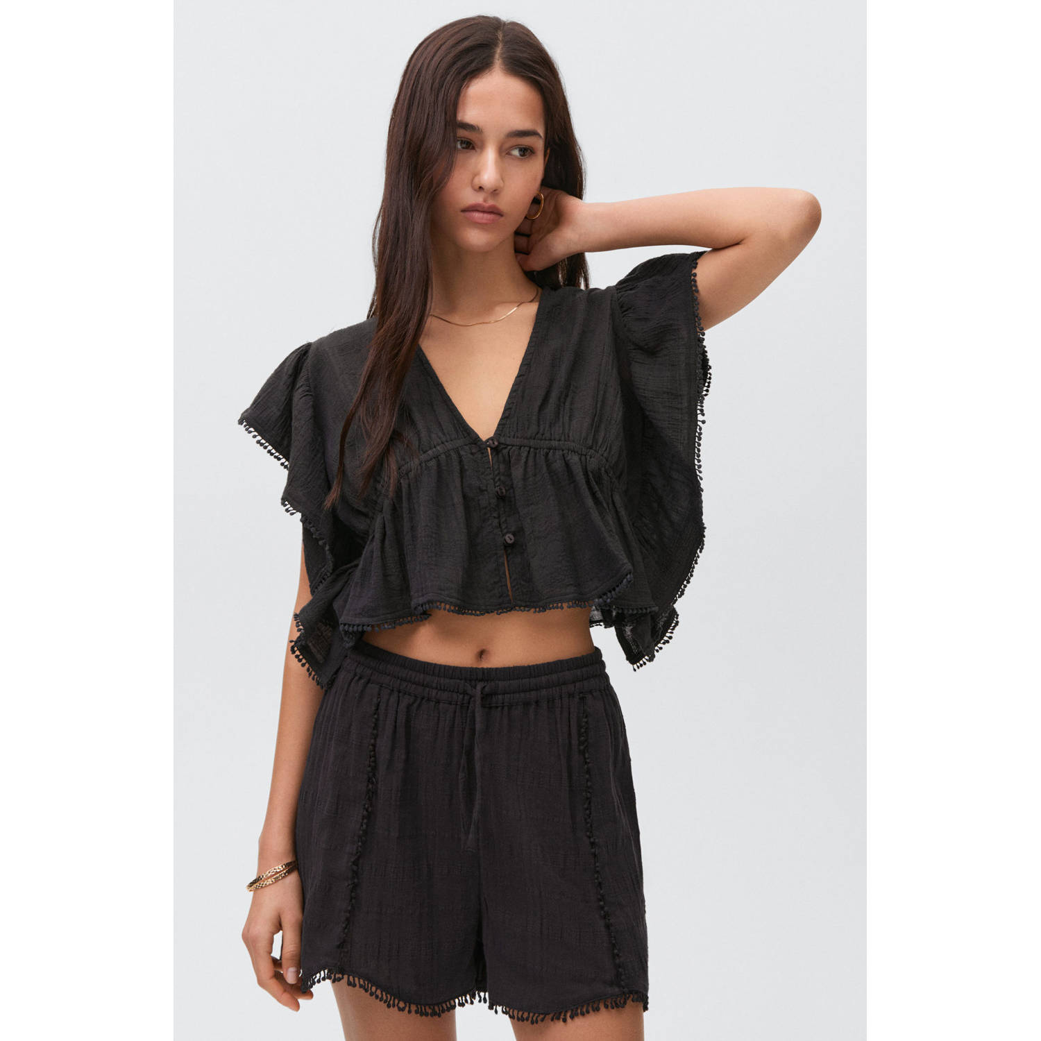 MANGO TEEN casual short zwart